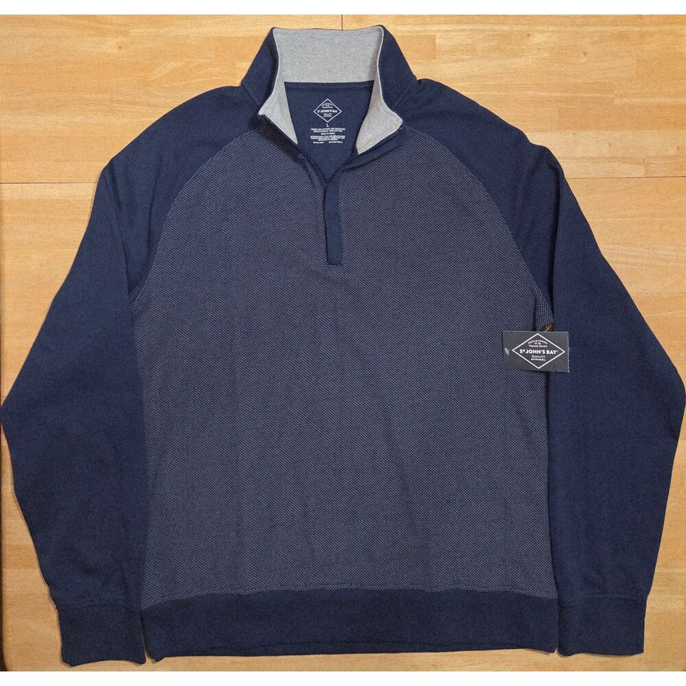 NWT St. John's Bay Performance Mens Mock Neck Long Sleeve Quarter-Zip Pullover - Picture 4 of 9